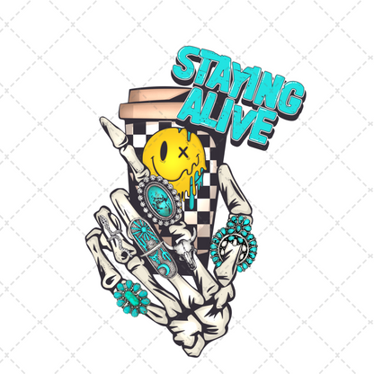 Turquoise Staying Alive Transfer