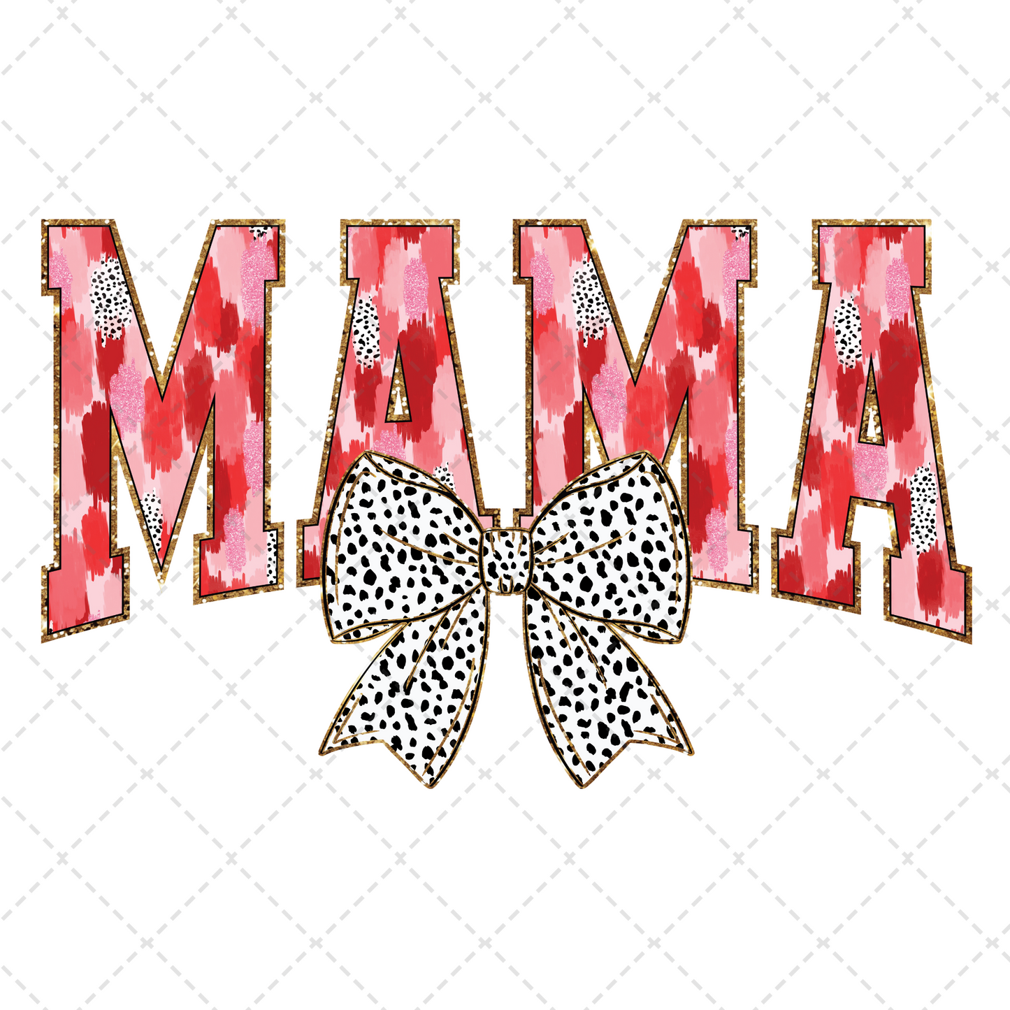 Mama Valentine Brushstroke Bow Transfer