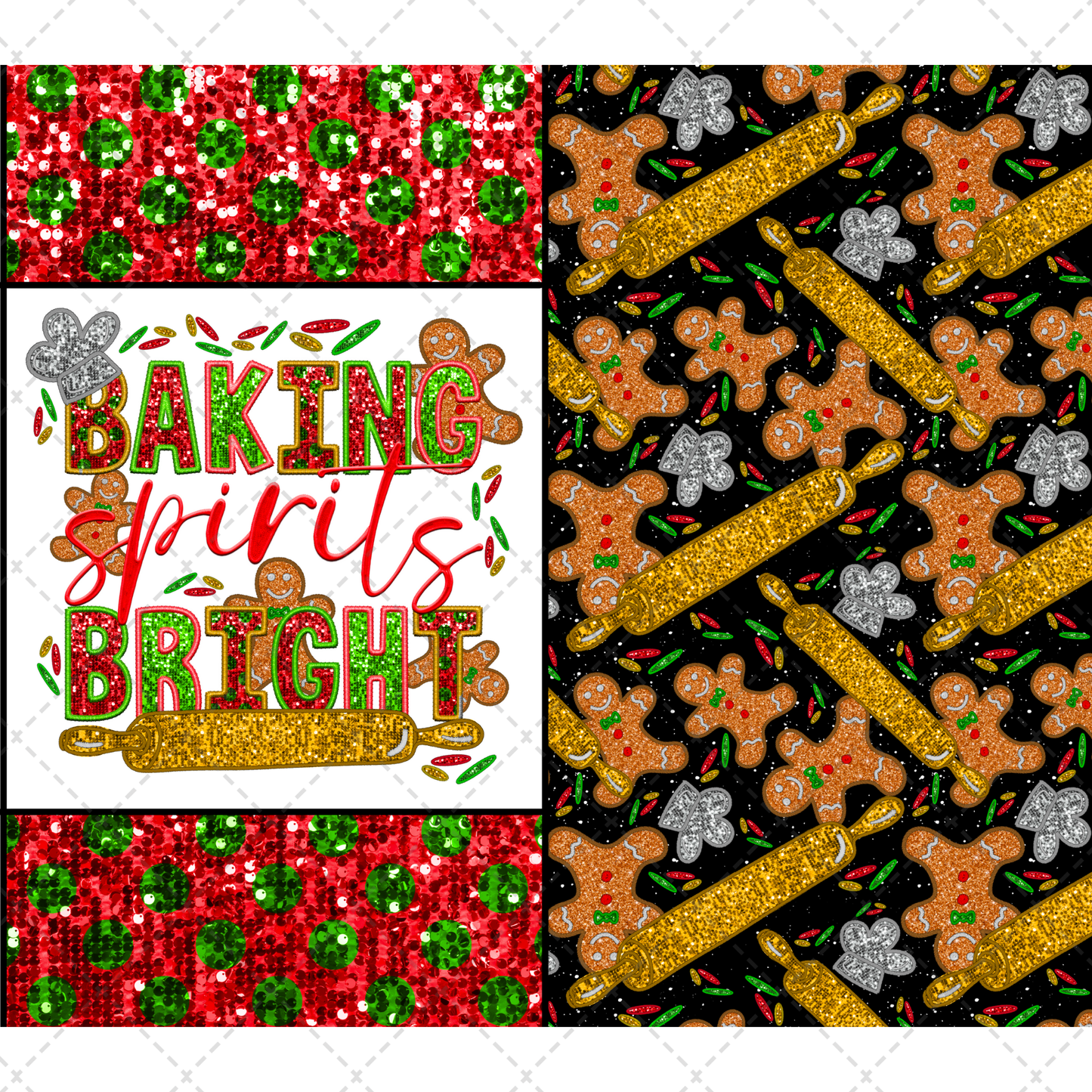 Baking Spirits Bright Tumbler Wrap - Sublimation Transfer