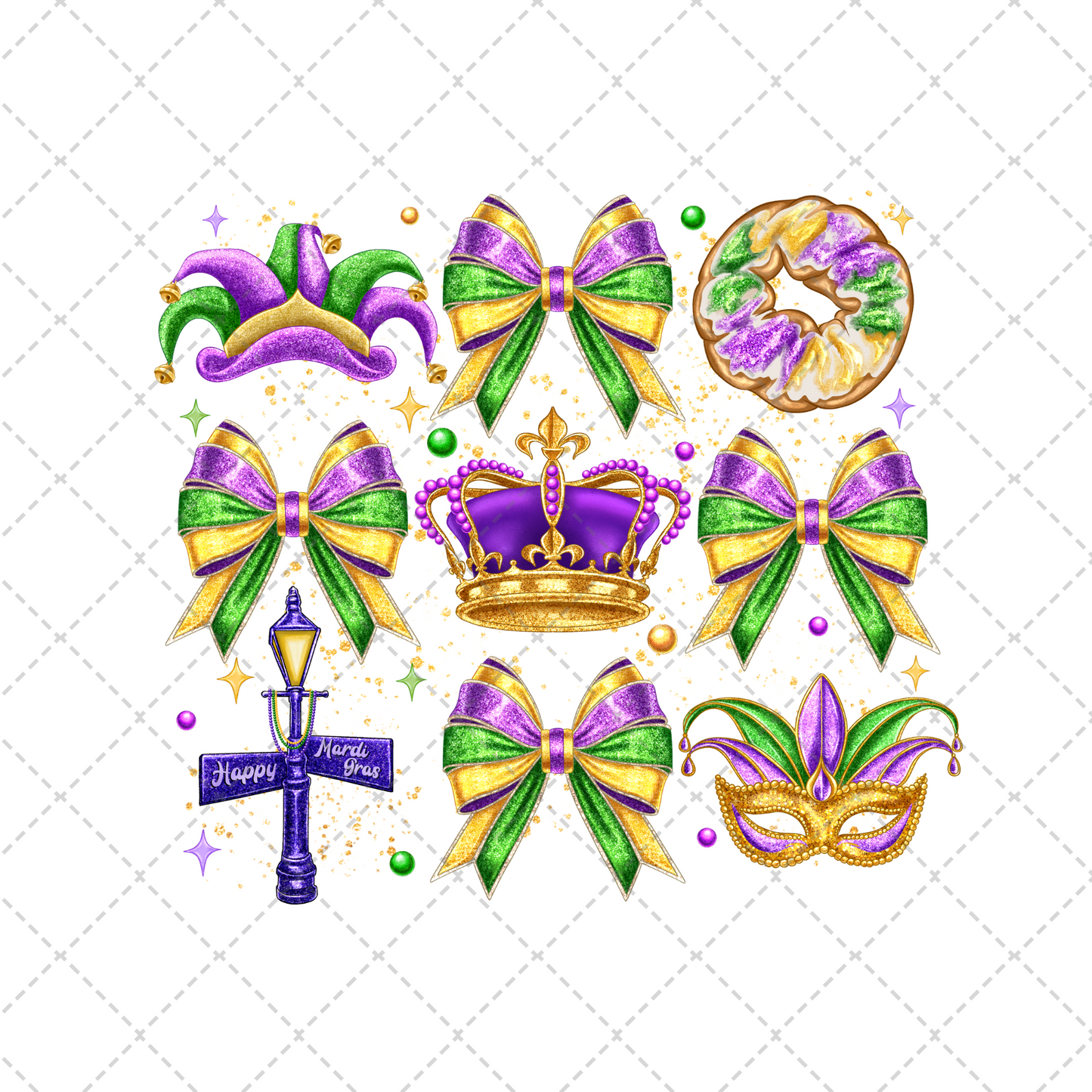 Mardi Gras Coquette Transfer