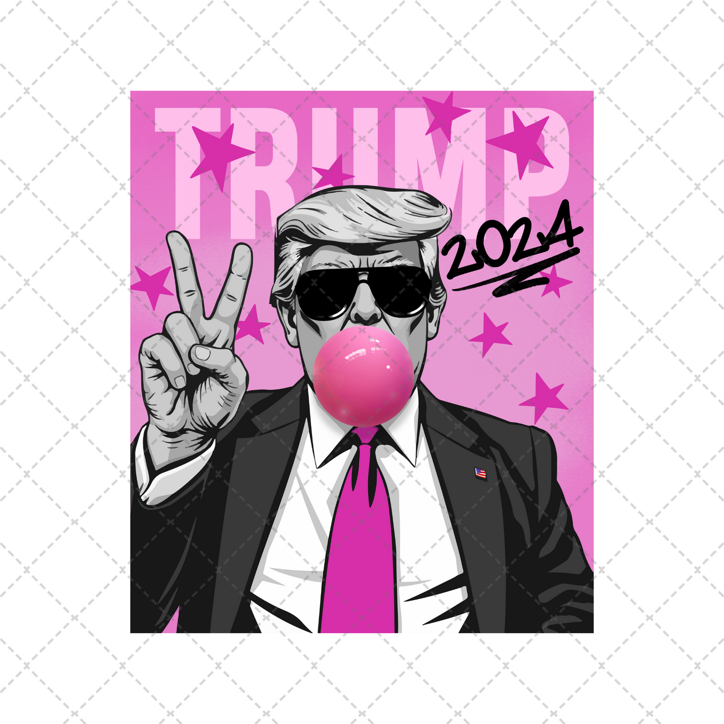 Pink Bubble Trump Transfer ** TWO PART* SOLD SEPARATELY**