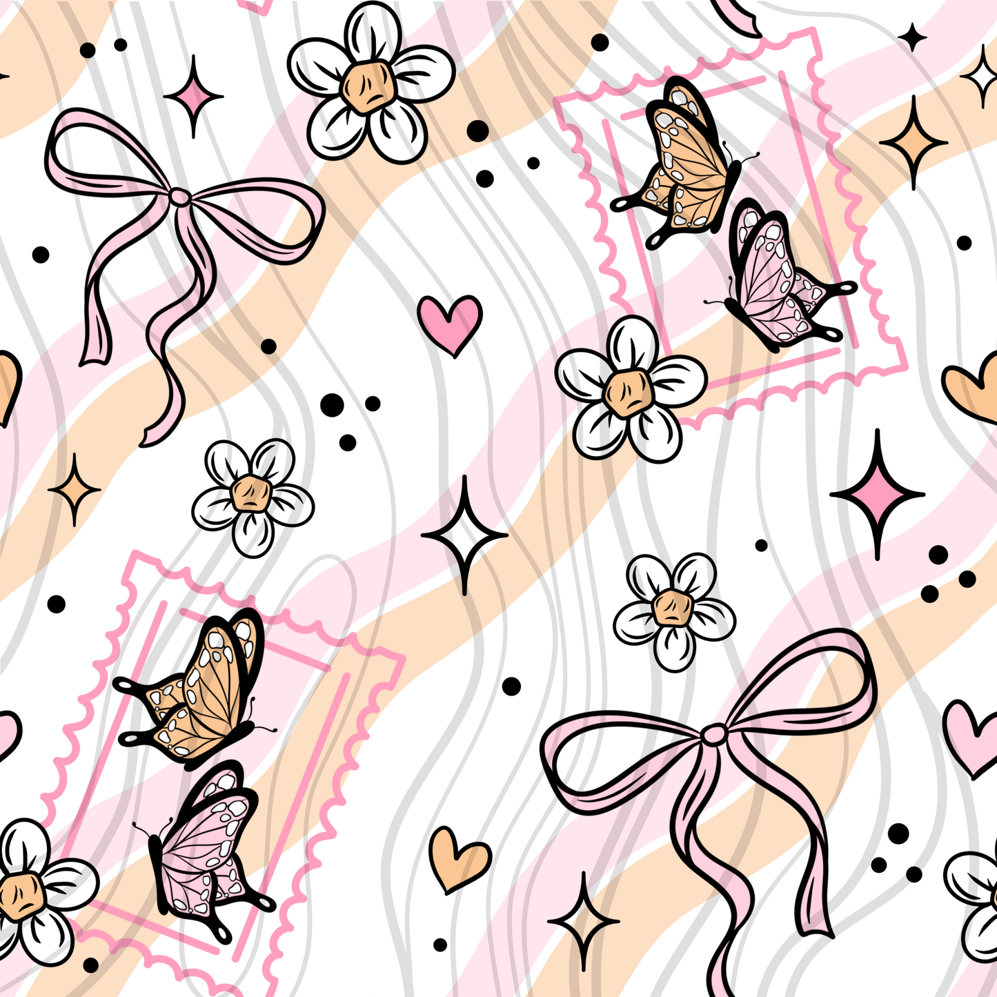 Just A Girl Stamps Seamless - Sublimation Transfer
