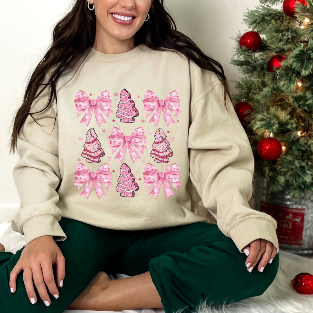 Christmas Bow and Cakes Transfers