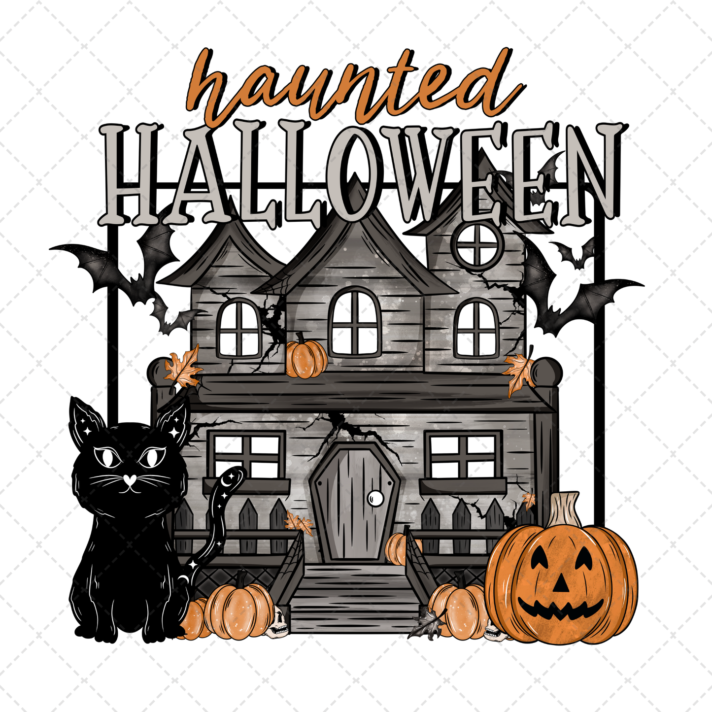 Haunted House Black  ** TWO PART* SOLD SEPARATELY** Transfer