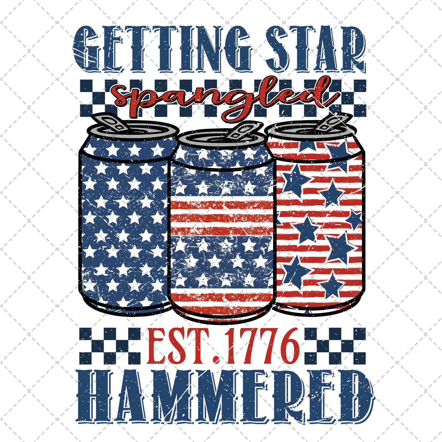 Star Spangled Hammered Transfer