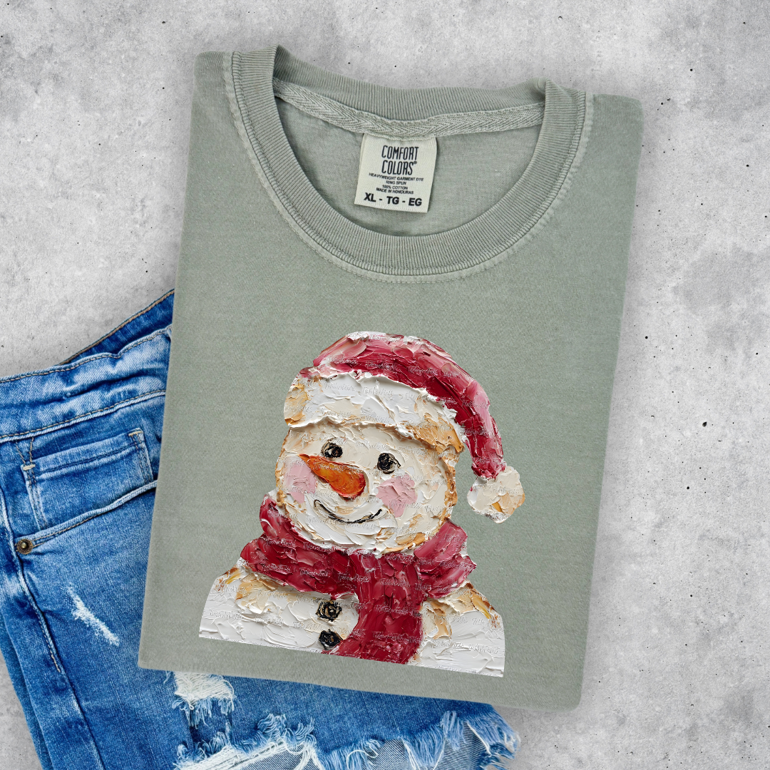 Snowman Faux Paint Transfer