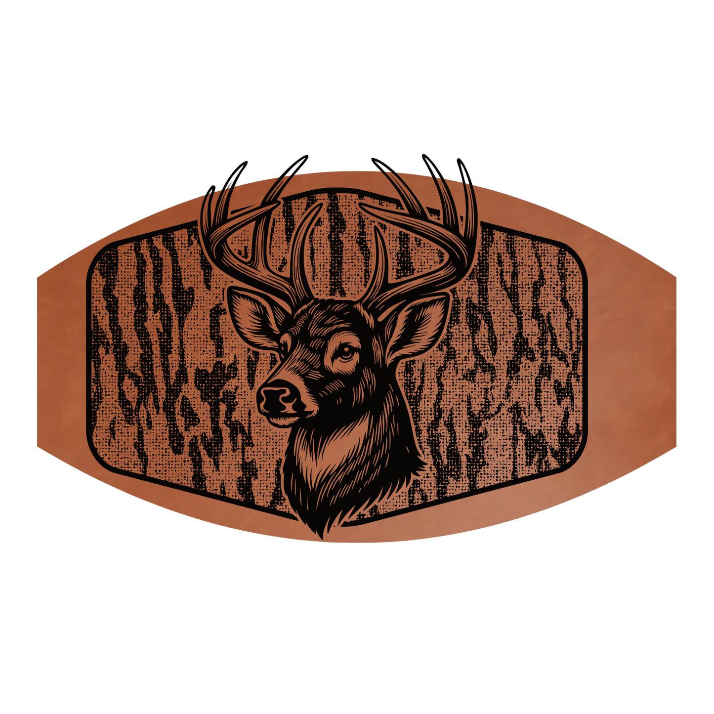 Camo Deer Leather Patch