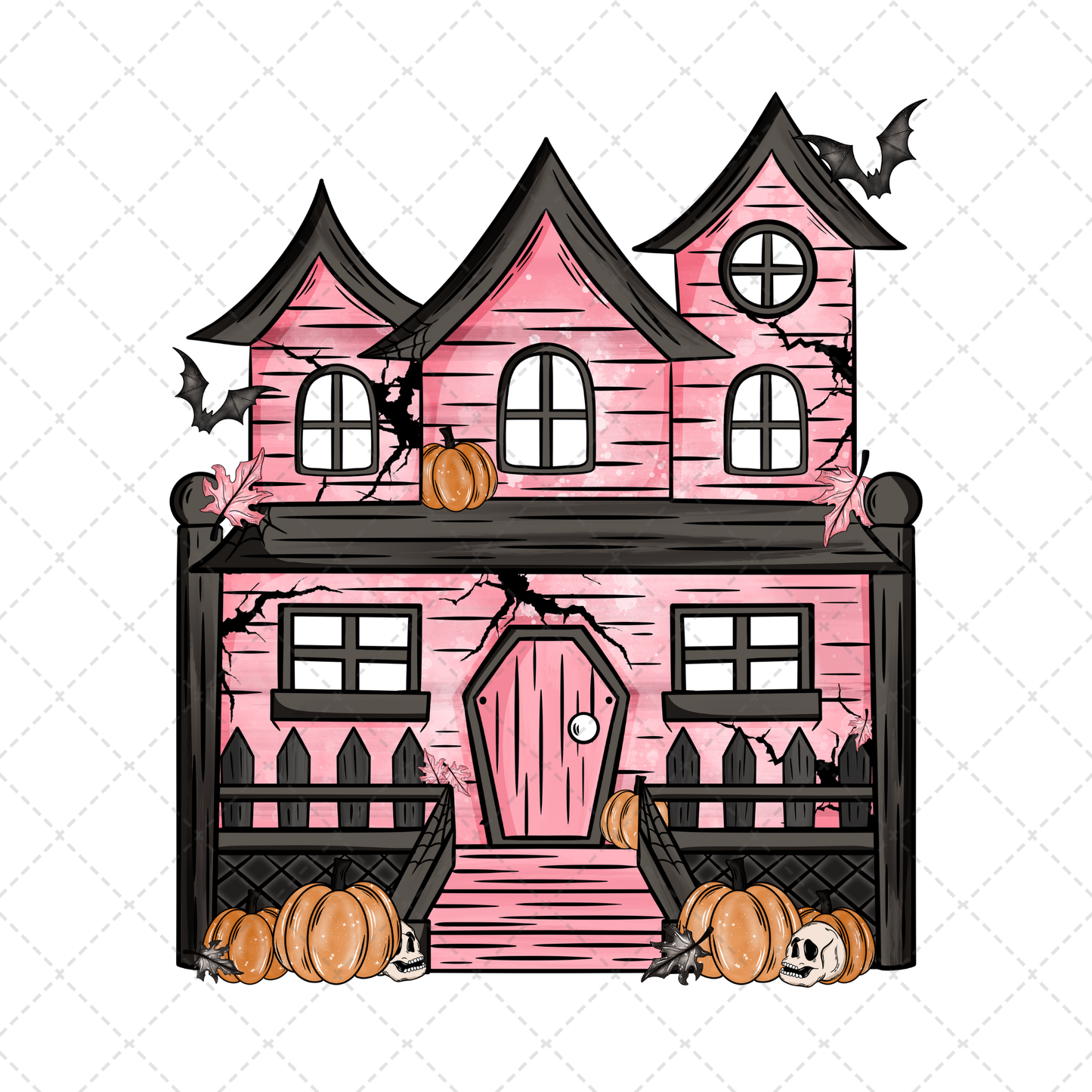 Haunted House Pink  ** TWO PART* SOLD SEPARATELY** Transfer