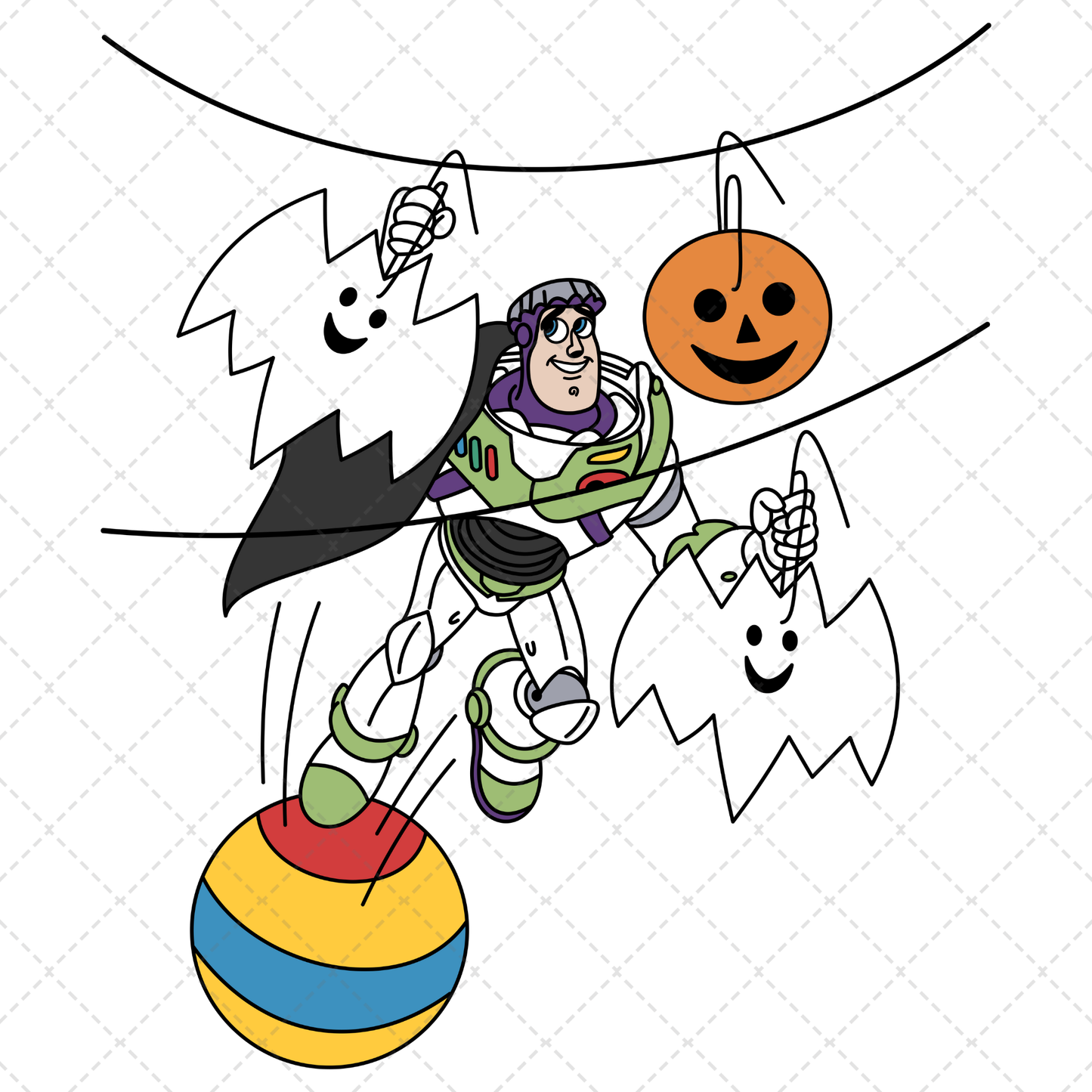 B Light Man Halloween Transfer
