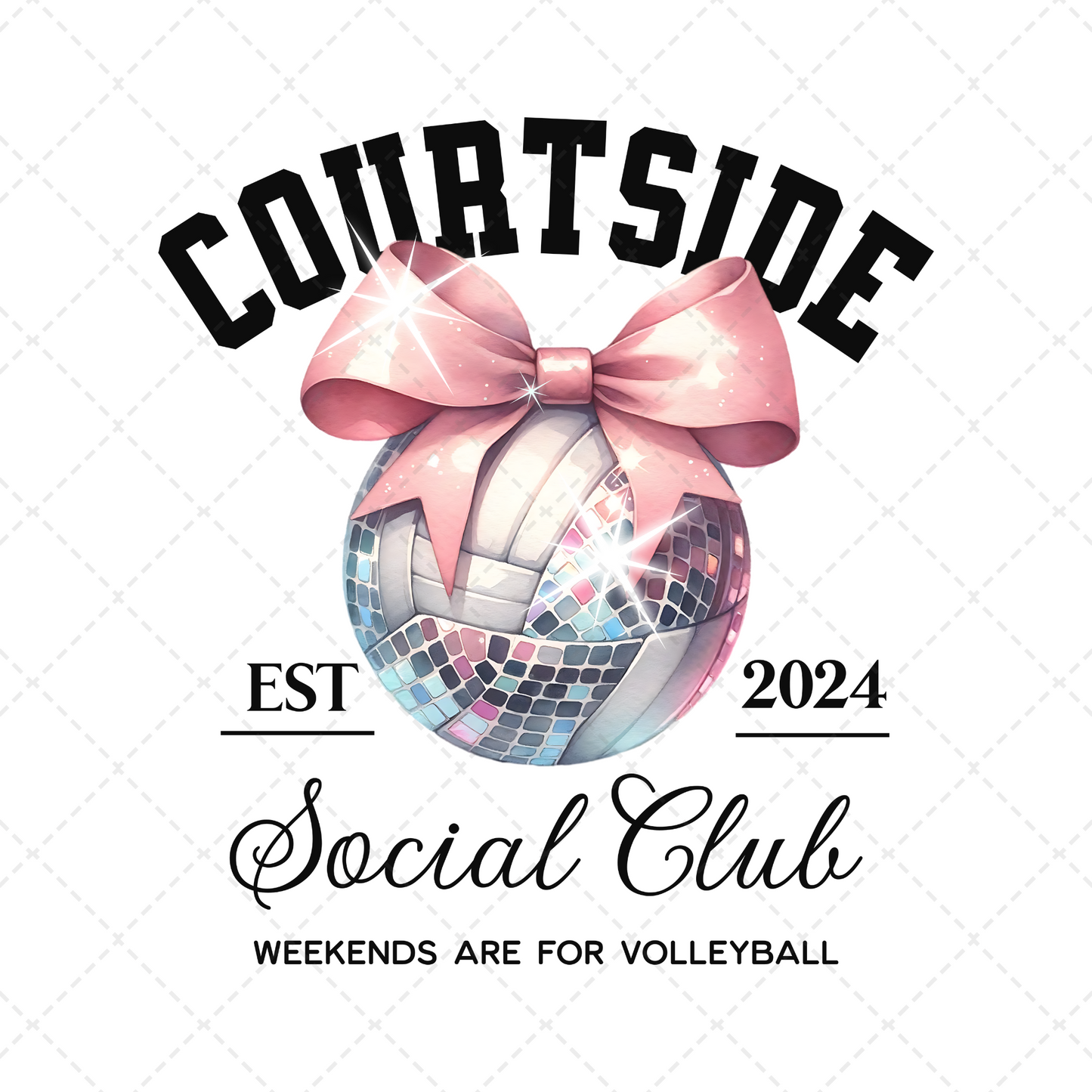 Courtside Volleyball Sequin Transfer