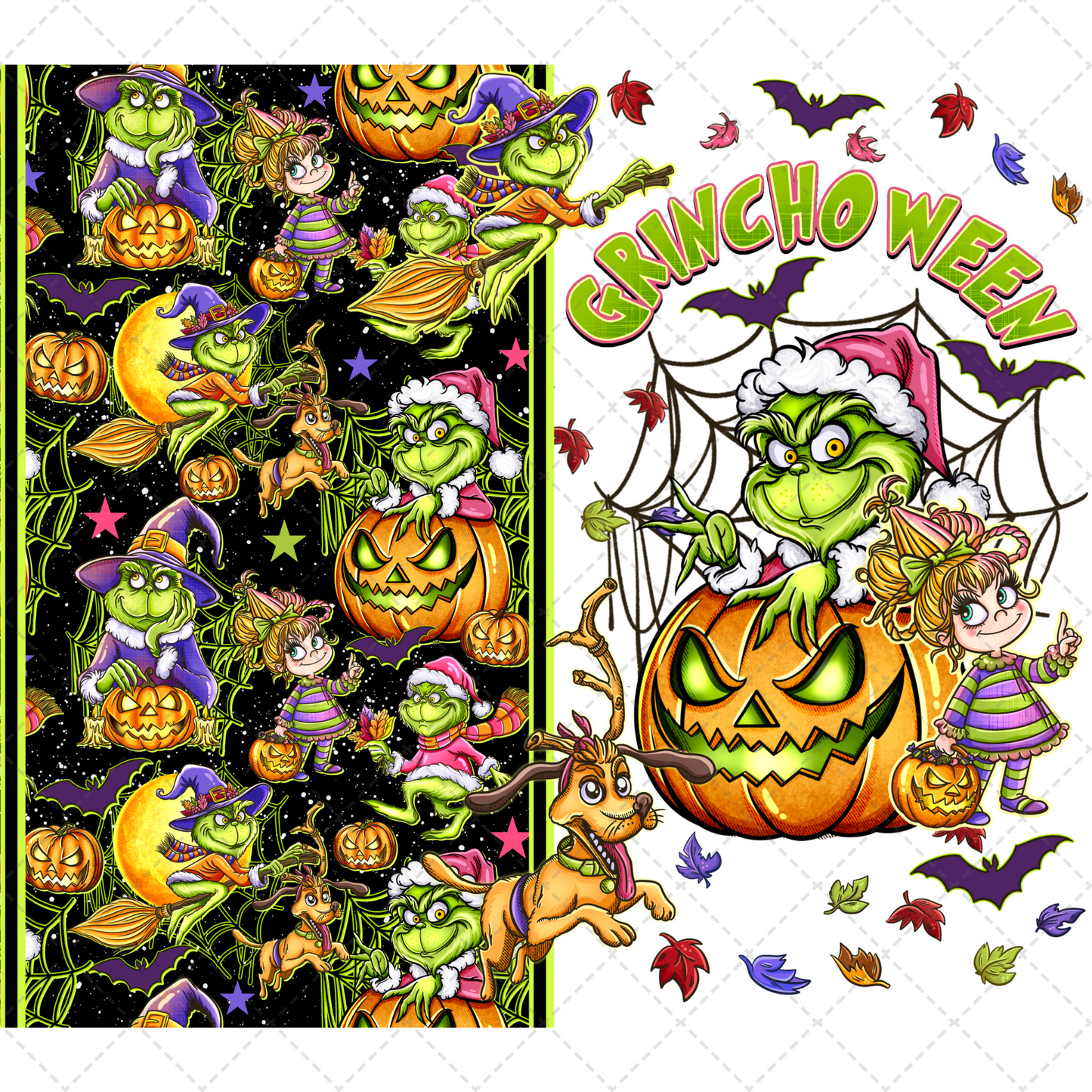 Spooky Green Guy Tumbler Wrap - Sublimation Transfer