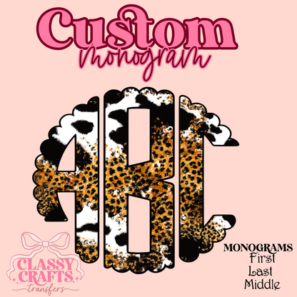 Cow Leopard - Custom Monogram Transfer