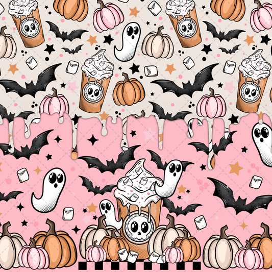 Cute Spooky Coffee Wrap- Sublimation Transfer