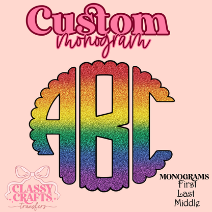 Rainbow Pride - Custom Monogram Transfer