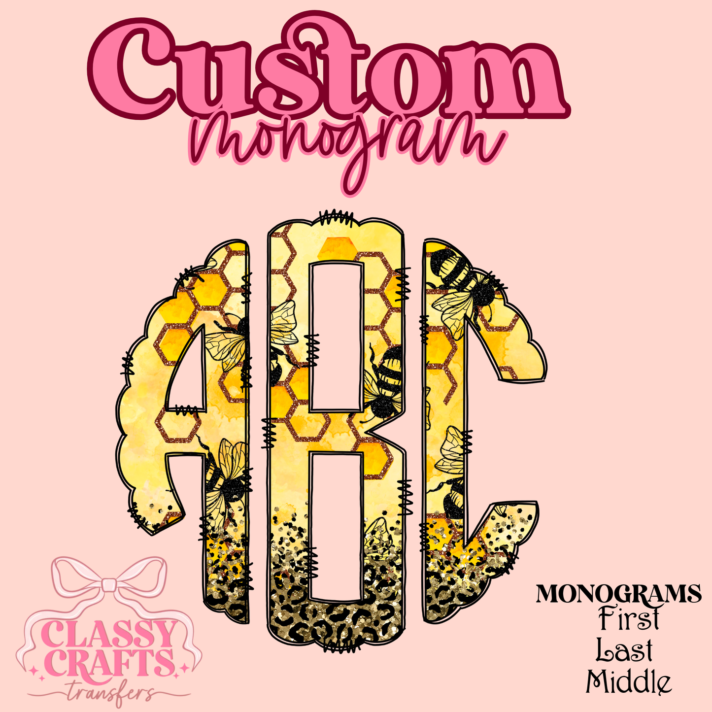 Bee-Comb - Custom Monogram Transfer