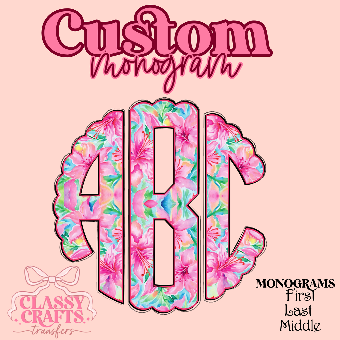 Muti Color Lilly - Custom Monogram Transfer
