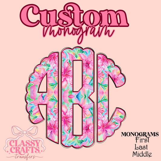 Muti Color Lilly - Custom Monogram Transfer