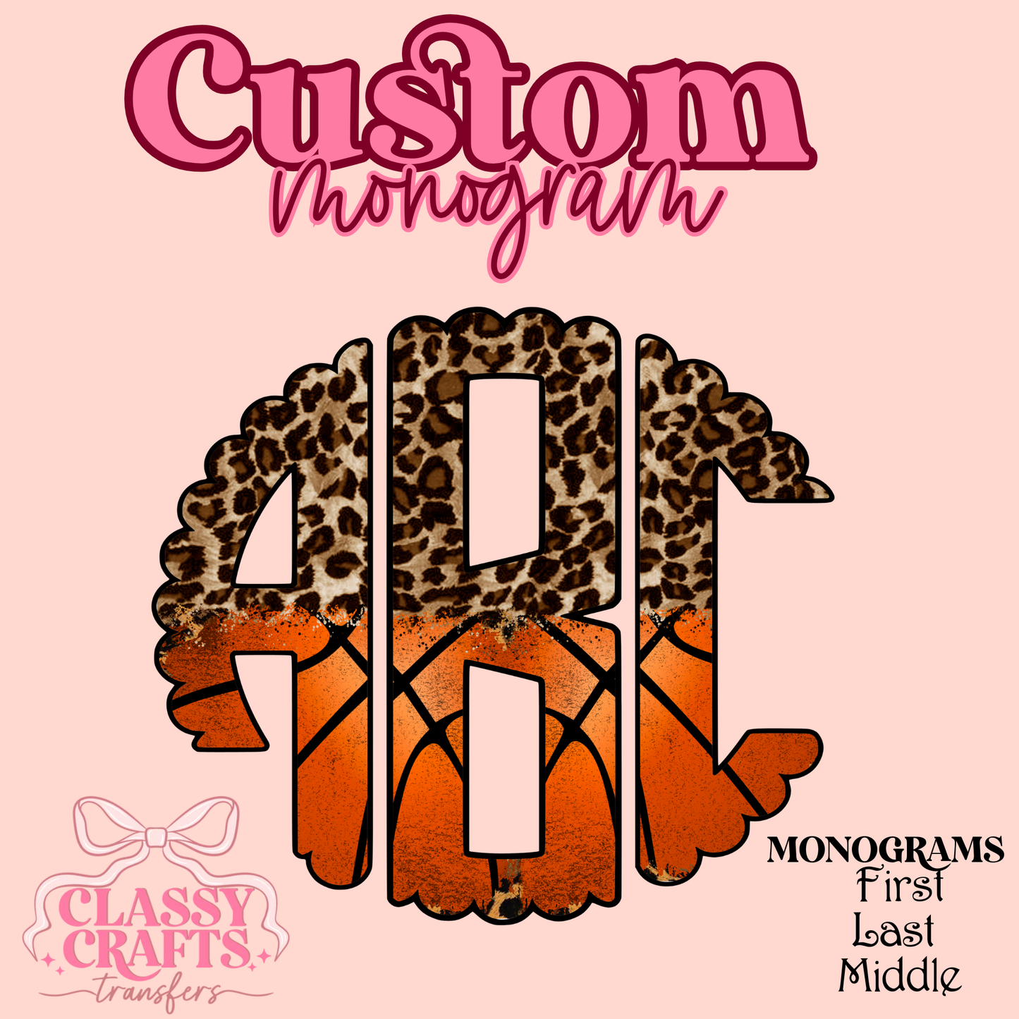 Basketball Leopard - Custom Monogram Transfer