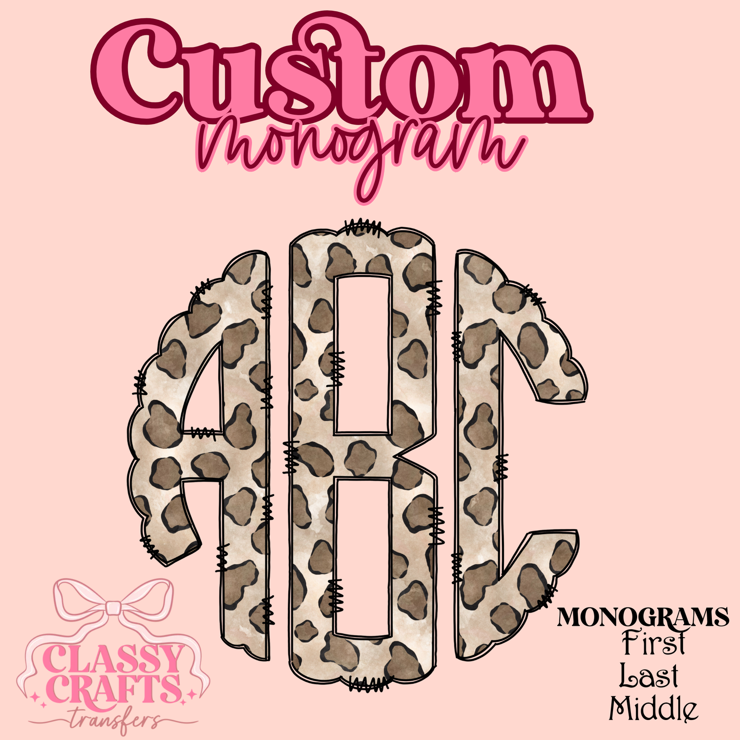 Snow Leopard - Custom Monogram Transfer