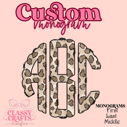 Snow Leopard - Custom Monogram Transfer
