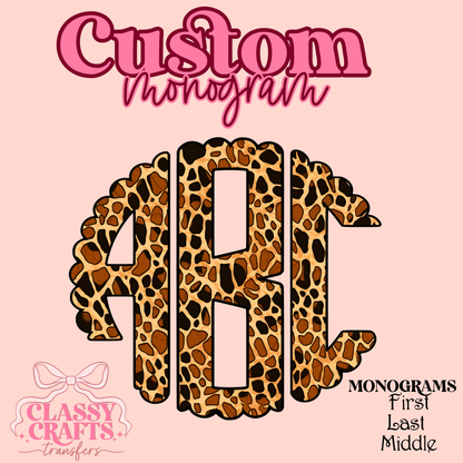 Giraffe Skin - Custom Monogram Transfer