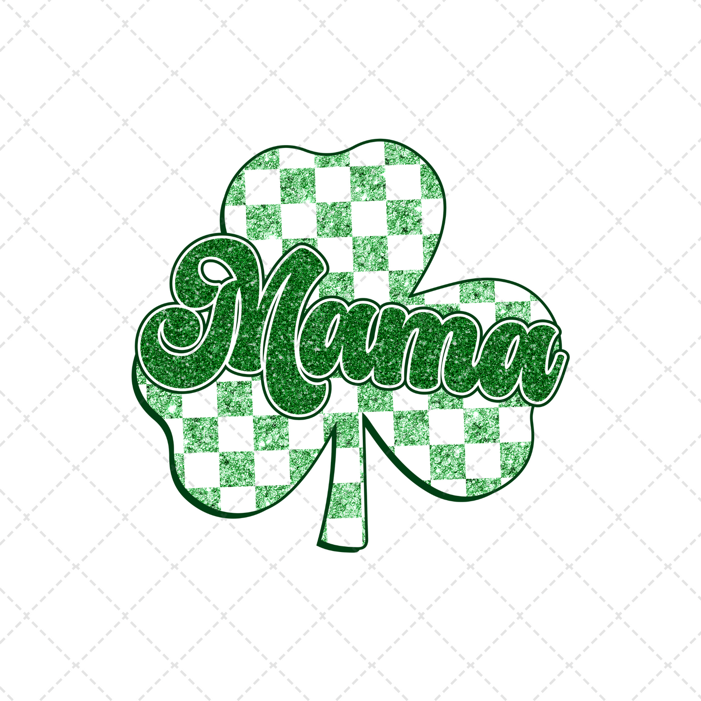 Retro Glitter Mama Shamrock Transfer