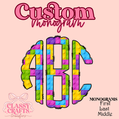 Building Block - Custom Monogram Transfer