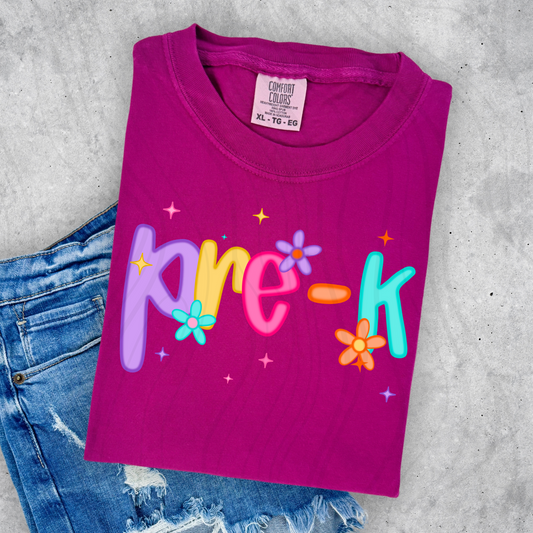 Bright Pre-K Floral Transfer