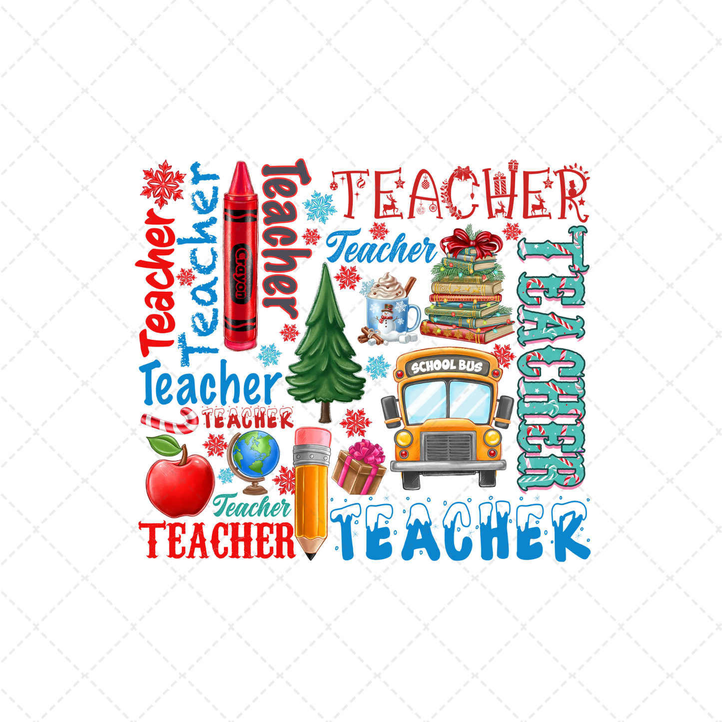 Christmas Teacher Typo Transfer