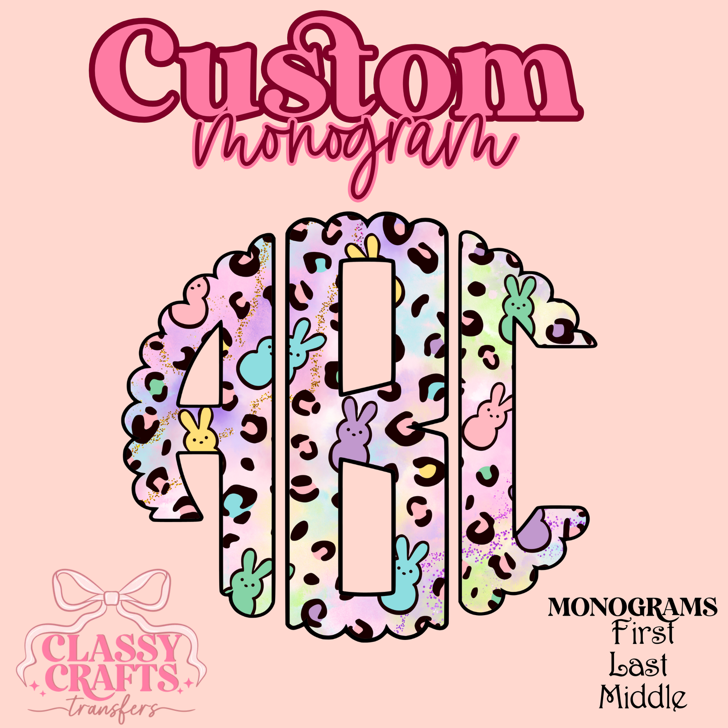 Easter Leopard - Custom Monogram Transfer