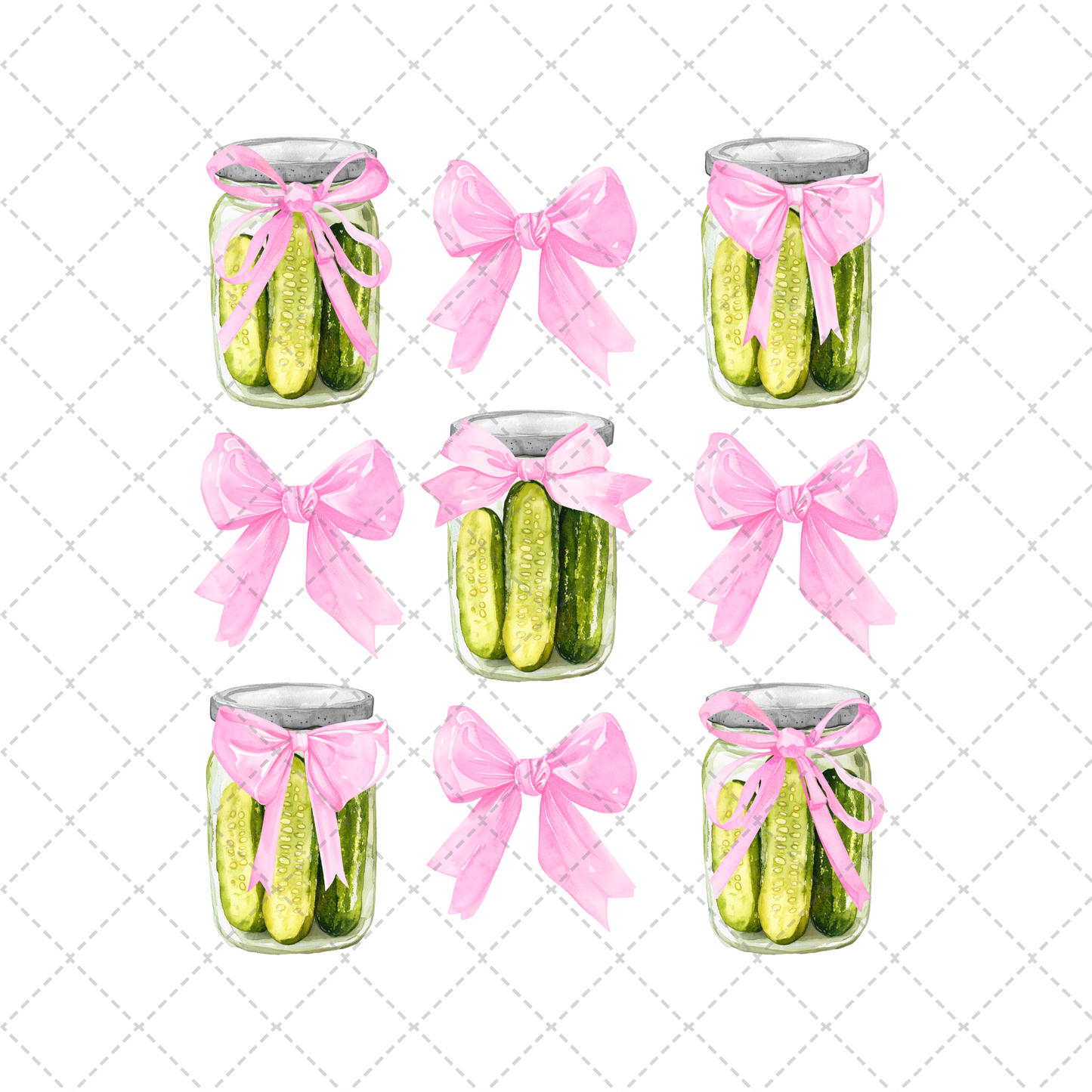 Coquette Bow And Pickle Jars Transfer