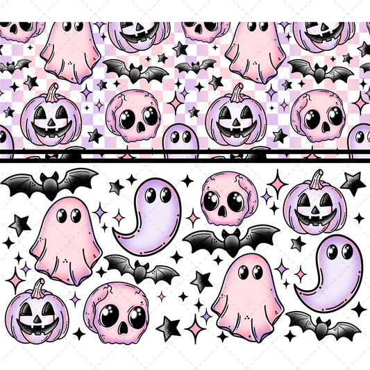 Pastel Spooky Tumbler Wrap - Sublimation Transfer