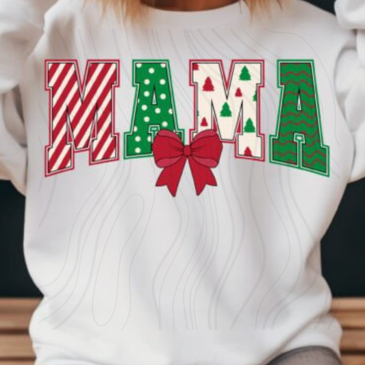 Mama Christmas Tree Coquette Transfer