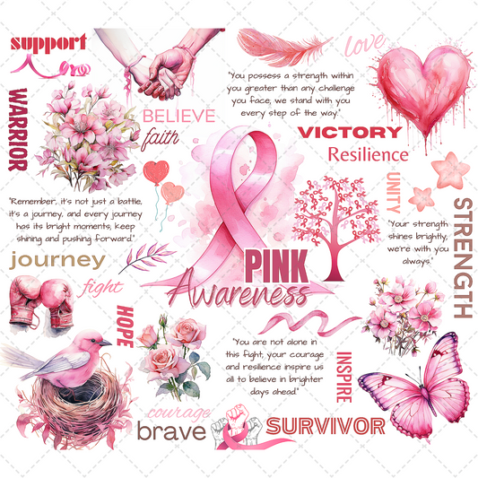 Pink Awareness Tumbler- Sublimation Transfer