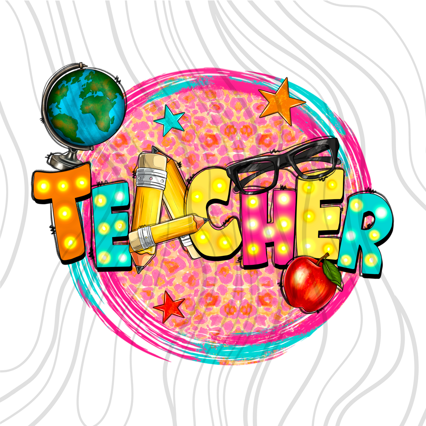 Teacher Leopard Circle Transfer