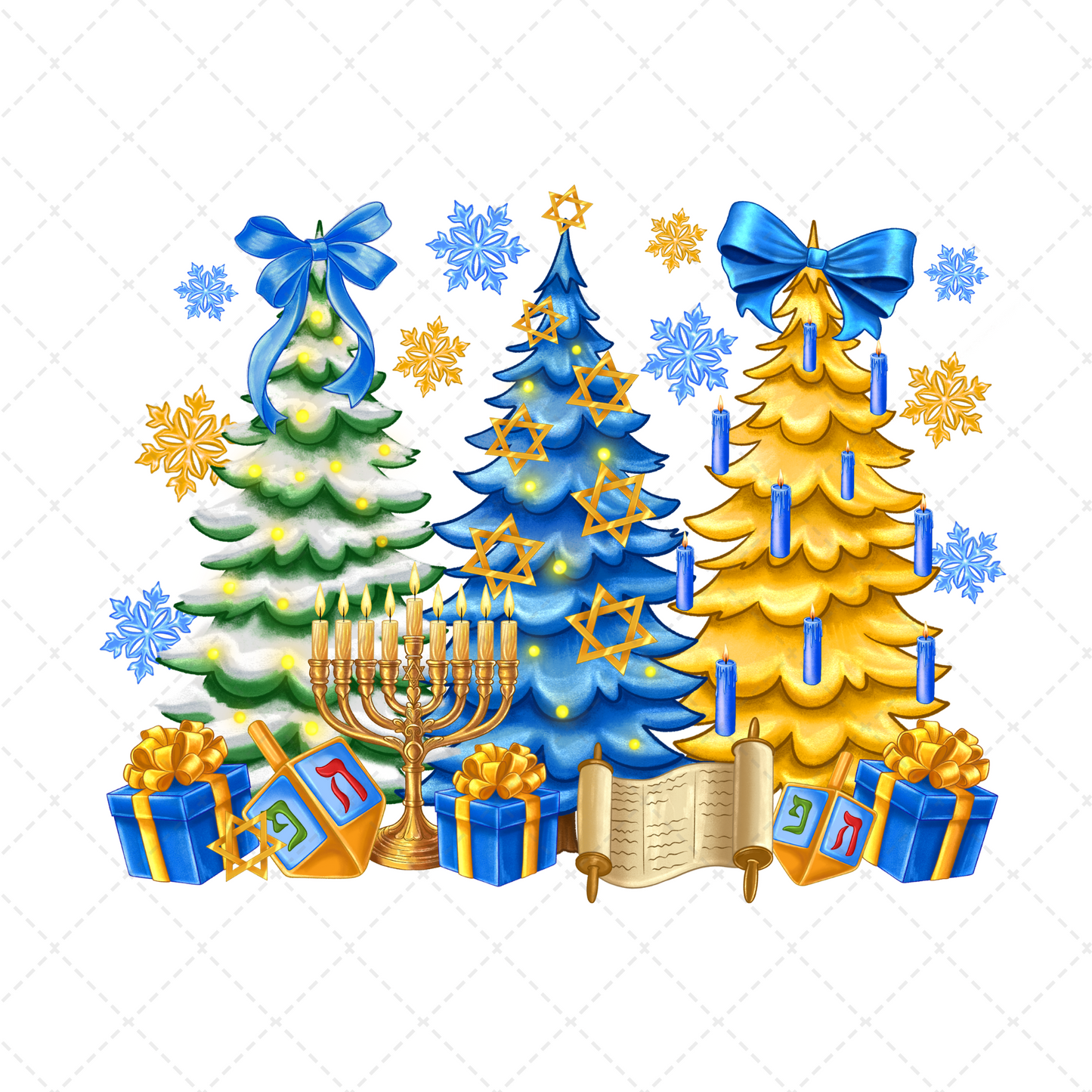 Hanukkah Christmas Tree Transfer