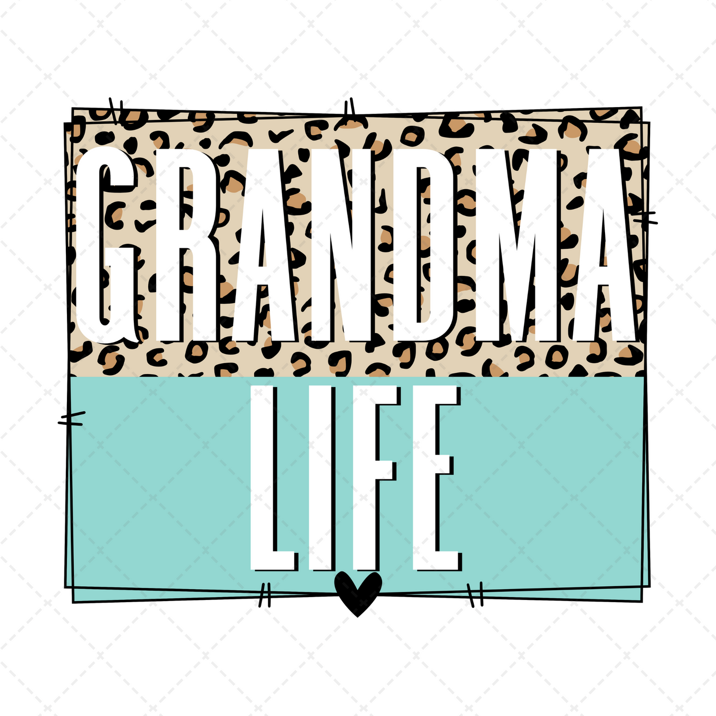 Grandma Life Leopard Frame Transfer