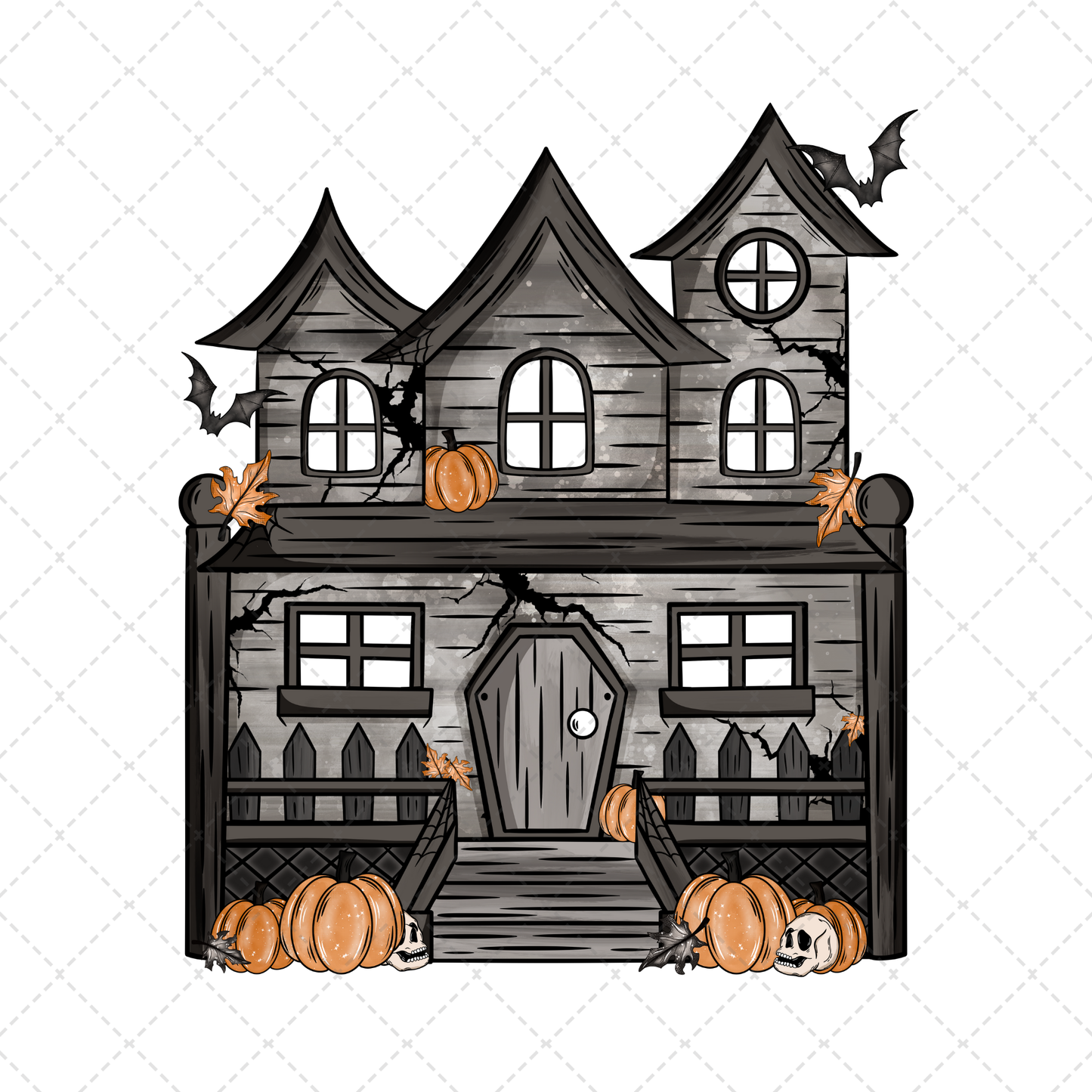 Haunted House Black  ** TWO PART* SOLD SEPARATELY** Transfer