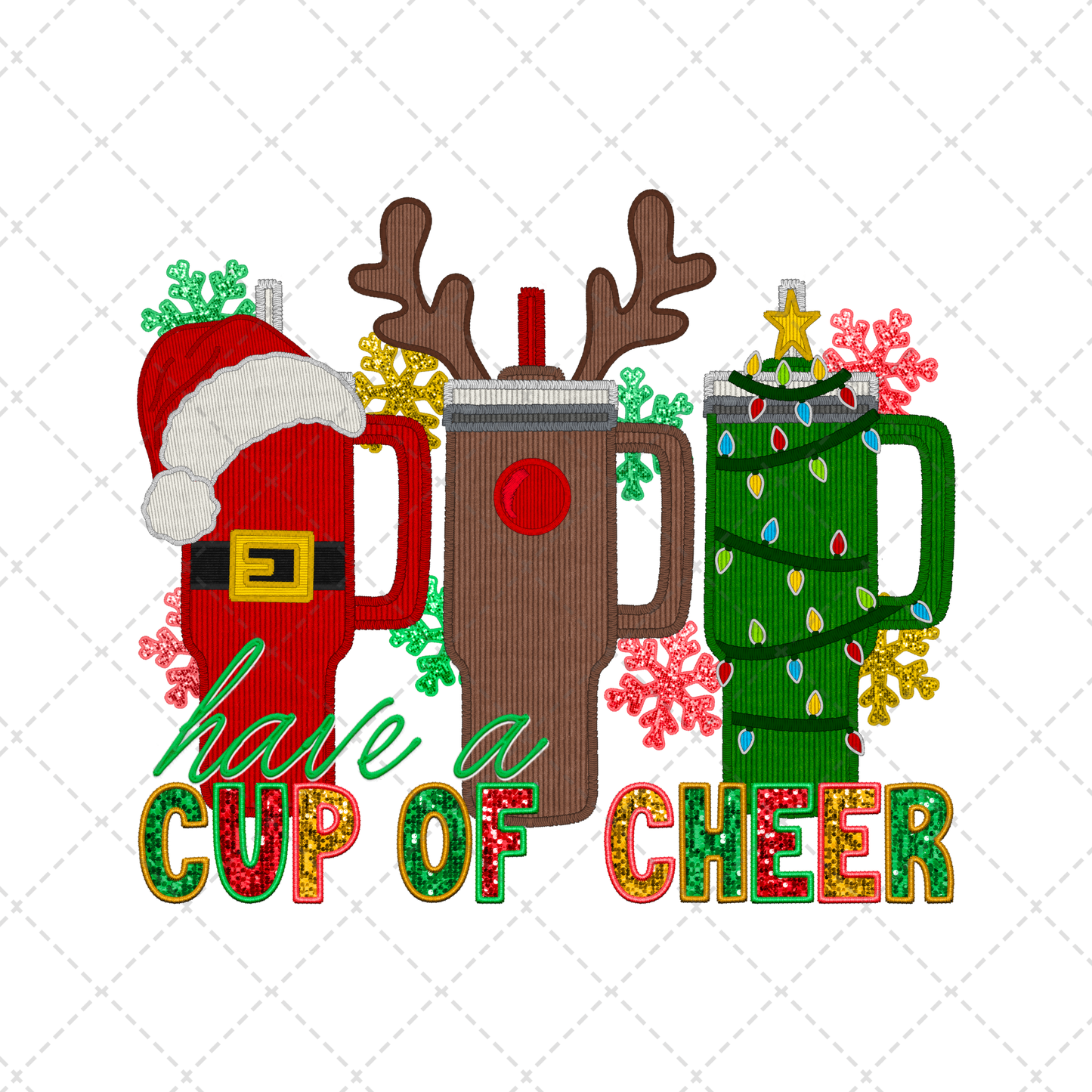 Cup Of Cheer Transfer **TWO PART* SOLD SEPARATELY**