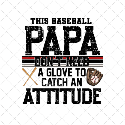 This Baseball Papa Transfer ** TWO PART* SOLD SEPARATELY**