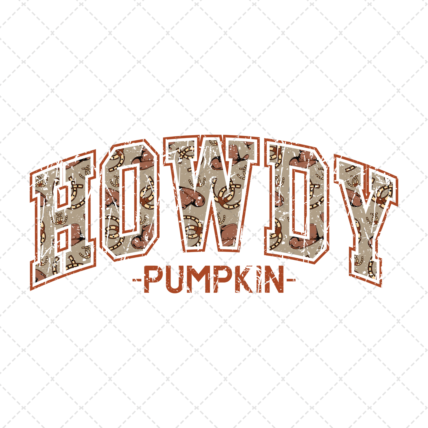 Howdy Pumpkin Retro Transfer