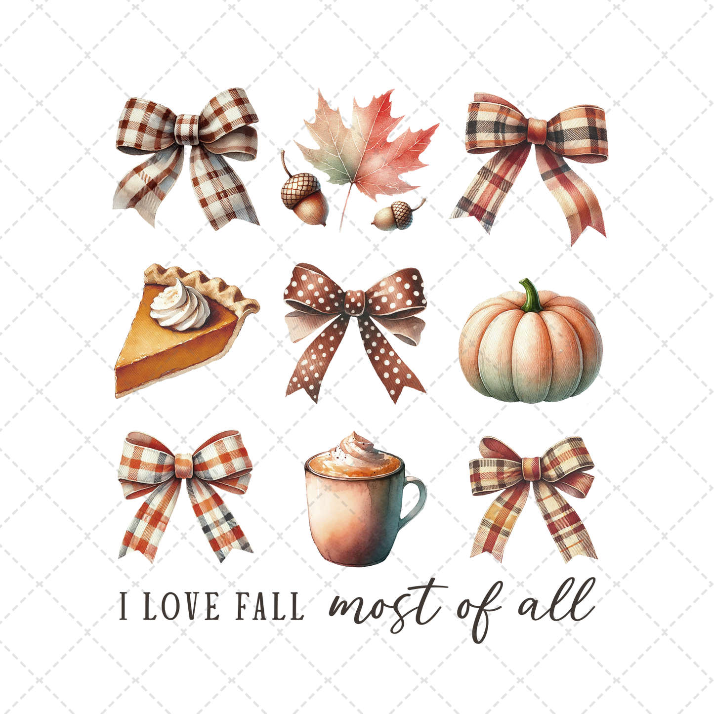 I Love Fall Most Of All Coquette Transfer