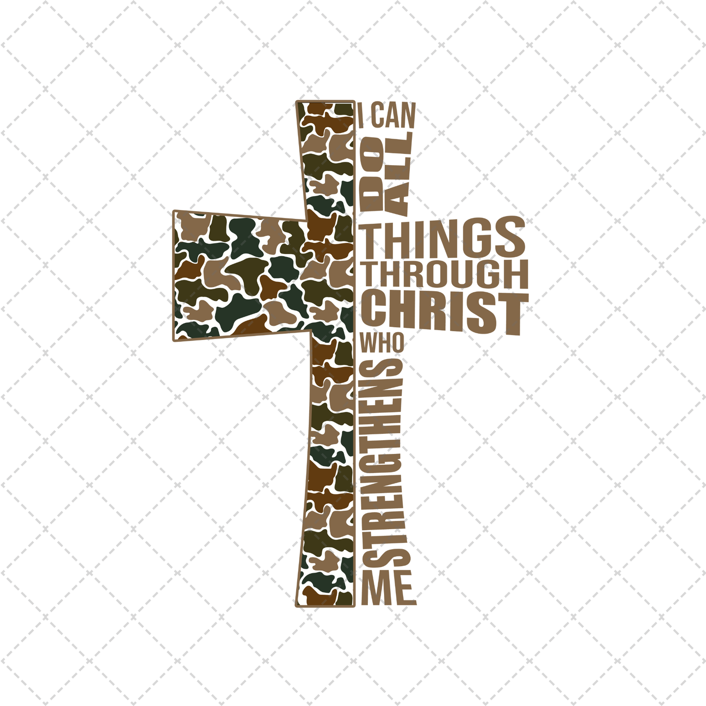 Camo I Can Do All Things Through Christ Transfer