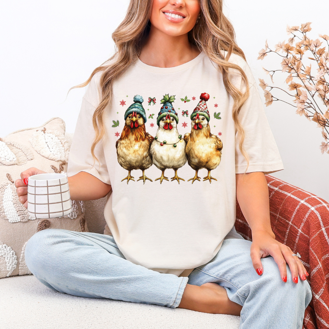 Christmas Chickens Transfer