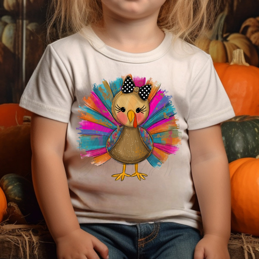 Colorful Bow Turkey Transfer