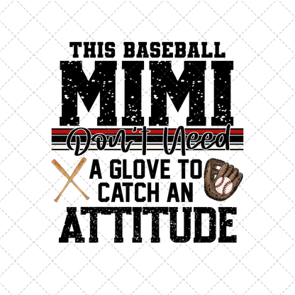 This Baseball Mimi Transfer ** TWO PART* SOLD SEPARATELY**