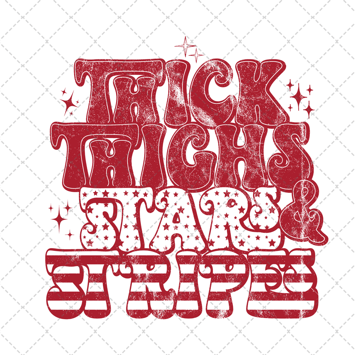 Thick Thighs Stars & Stripes Transfer