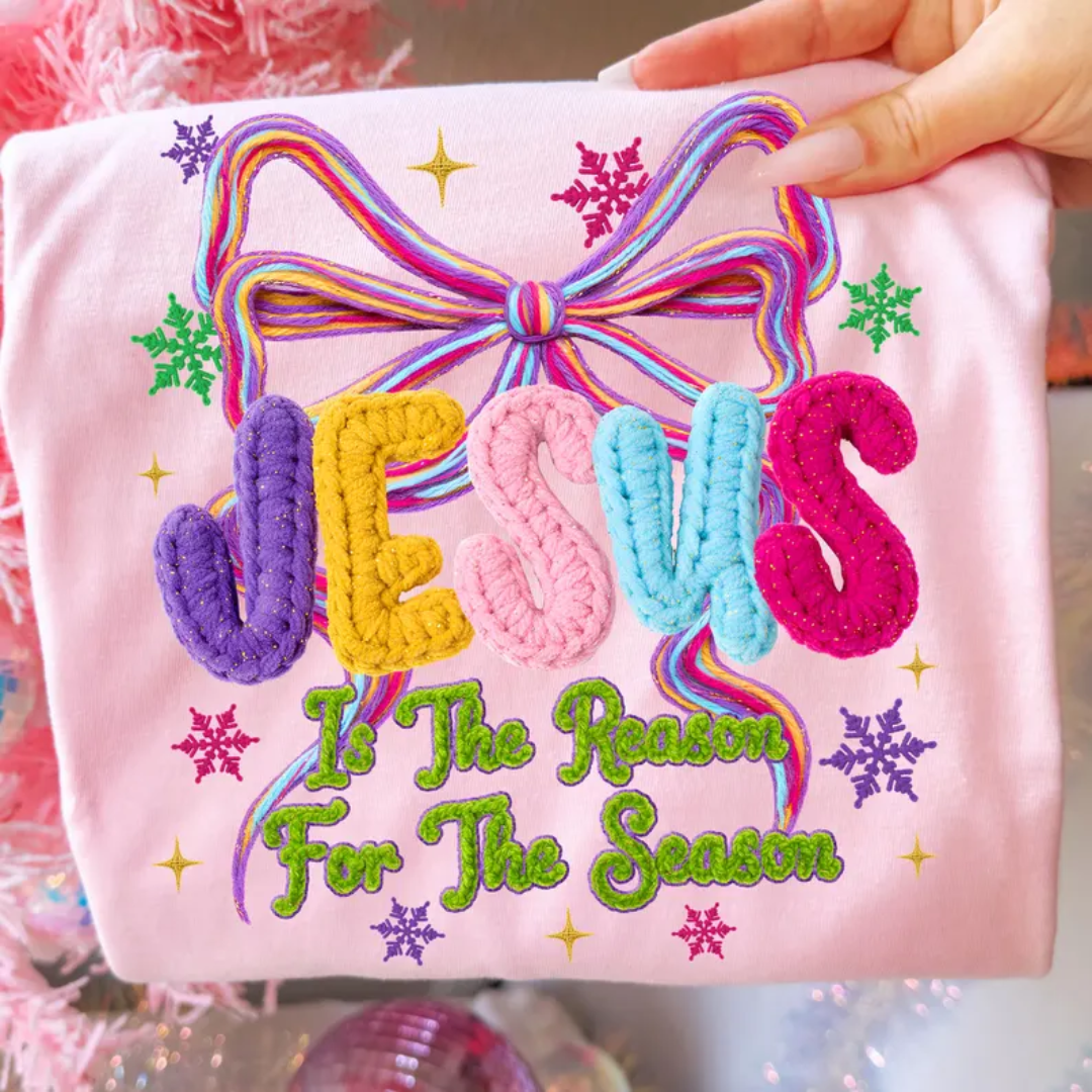 Coquette Jesus Is The Reason Faux Yarn Transfer