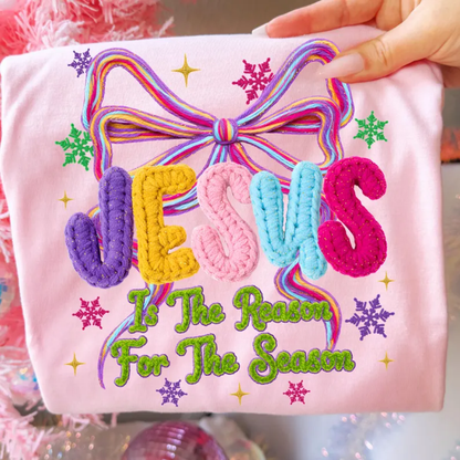 Coquette Jesus Is The Reason Faux Yarn Transfer