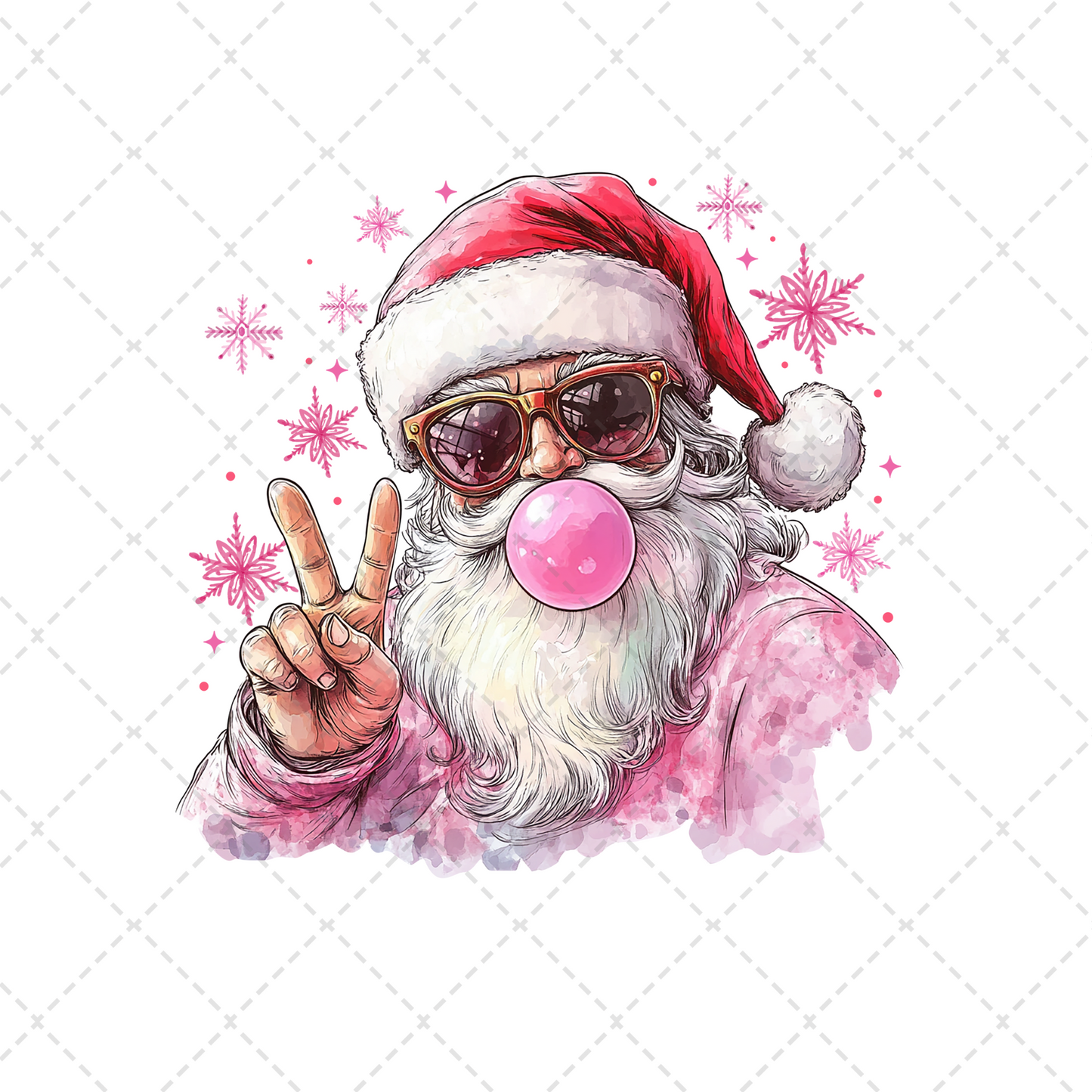 Bubblegum Groovy Santa Transfer